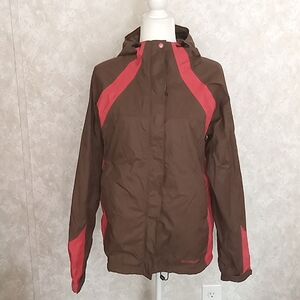 Womens Lightweight Columbia zipper front jacket with hood, size L, pre loved
